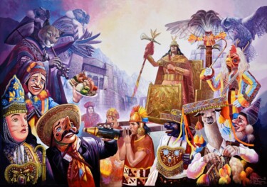 Peinture intitulée "Qosqochay¡ ¡¡Takisp…" par Roberth Singona (El chincherino), Œuvre d'art originale, Acrylique