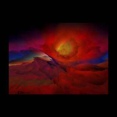 Digital Arts titled "Mountain evening pl…" by Crazyus, Original Artwork, Digital Painting