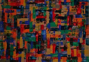 Peinture intitulée "Domino entre croisé" par Roberto Agro, Œuvre d'art originale, Acrylique