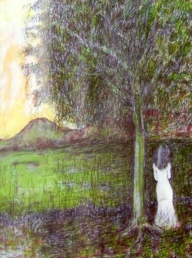 Pintura intitulada "Mulher Debaixo da Á…" por Roberto Armorizzi, Obras de arte originais