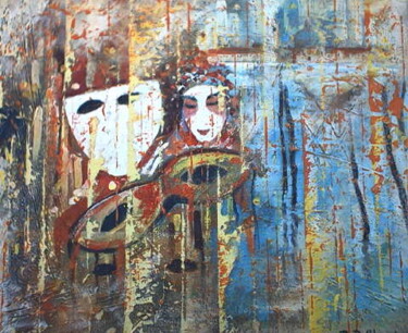 Картина под названием "venezia come Hongko…" - Roberto Balducci, Подлинное произведение искусства, Масло