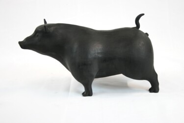 Sculptuur getiteld "Boar" door Roberto Barbuti, Origineel Kunstwerk, Terra cotta