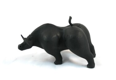 Sculpture intitulée "Charging bull 2" par Roberto Barbuti, Œuvre d'art originale, Terre cuite