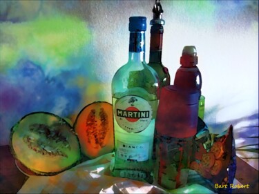 Grafika cyfrowa / sztuka generowana cyfrowo zatytułowany „Martini & melone” autorstwa Roberto Bartoccini, Oryginalna praca,…
