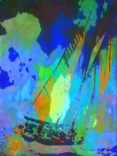 Arte digitale intitolato "Navigare vele al ve…" da Roberto Bartoccini, Opera d'arte originale, Pittura digitale