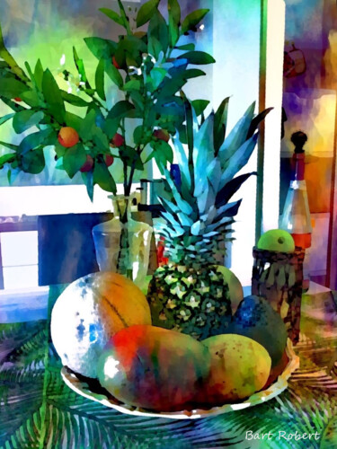 Arte digitale intitolato "Frutta esotica con…" da Roberto Bartoccini, Opera d'arte originale, Pittura digitale