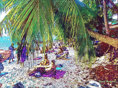 Arte digitale intitolato "Spiaggia libera" da Roberto Bartoccini, Opera d'arte originale, Pittura digitale
