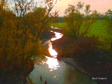 Arte digitale intitolato "Lungo il fiume" da Roberto Bartoccini, Opera d'arte originale, Pittura digitale