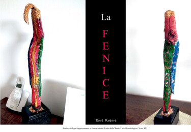 Sculptuur getiteld "La Fenice" door Roberto Bartoccini, Origineel Kunstwerk, Hout