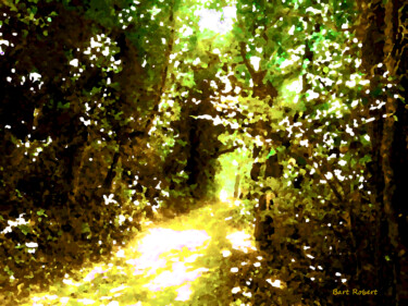 Artes digitais intitulada "Sentiero nel bosco" por Roberto Bartoccini, Obras de arte originais, Pintura digital