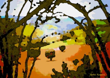 Digital Arts titled "Countryside in autu…" by Roberto Bartoccini, Original Artwork, Digital Painting