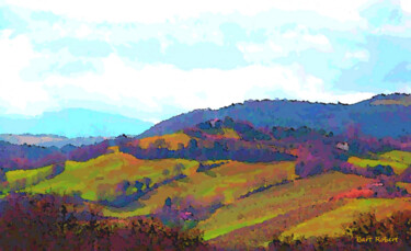 Arte digital titulada "Smooth hills" por Roberto Bartoccini, Obra de arte original, Pintura Digital