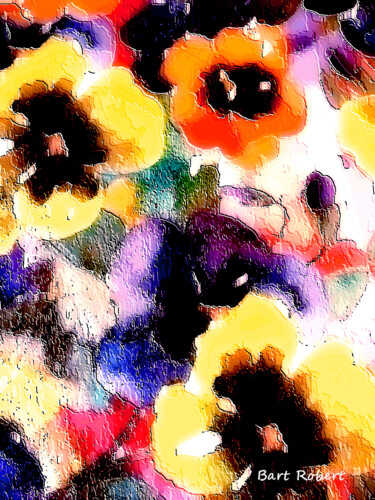 Arte digital titulada "Vernissage de fleurs" por Roberto Bartoccini, Obra de arte original, Pintura Digital