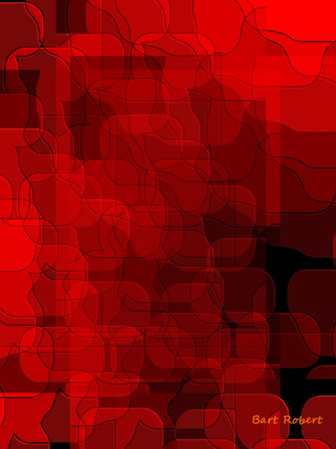 Arte digital titulada "Rosso mosaico" por Roberto Bartoccini, Obra de arte original, Pintura Digital