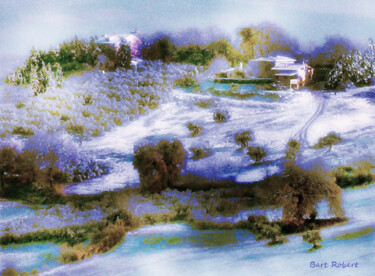 Arte digitale intitolato "Neve sulle colline" da Roberto Bartoccini, Opera d'arte originale, Pittura digitale