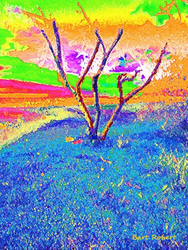 Arts numériques intitulée "L'arbre mort" par Roberto Bartoccini, Œuvre d'art originale, Peinture numérique