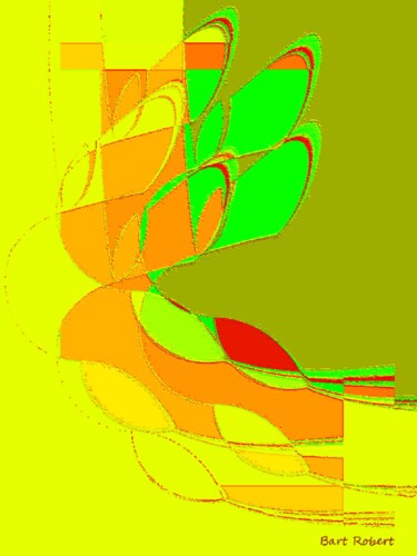 Digitale Kunst mit dem Titel "Graphics yellow" von Roberto Bartoccini, Original-Kunstwerk, Digitale Malerei