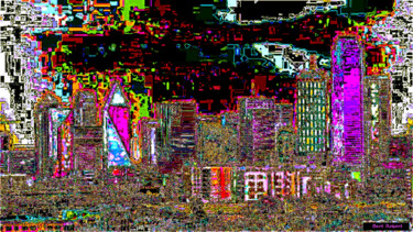 Digitale Kunst mit dem Titel "City life" von Roberto Bartoccini, Original-Kunstwerk, Digitale Malerei