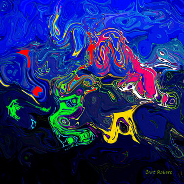 Digitale Kunst mit dem Titel "Notte di falò" von Roberto Bartoccini, Original-Kunstwerk, Digitale Malerei