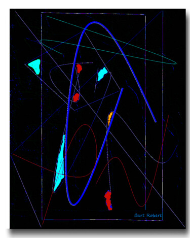 Digitale Kunst mit dem Titel "Colors on black" von Roberto Bartoccini, Original-Kunstwerk, Digitale Malerei