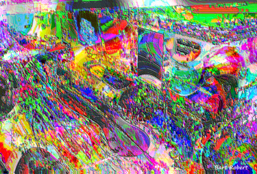 Цифровое искусство под названием "Crow in Times Square" - Roberto Bartoccini, Подлинное произведение искусства, Цифровая жив…