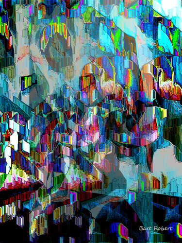 Digital Arts με τίτλο "Abstract city" από Roberto Bartoccini, Αυθεντικά έργα τέχνης, Ψηφιακή ζωγραφική