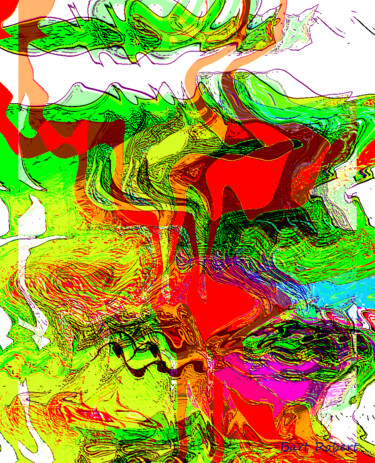 Digitale Kunst mit dem Titel "Rosso graffito" von Roberto Bartoccini, Original-Kunstwerk, Digitale Malerei