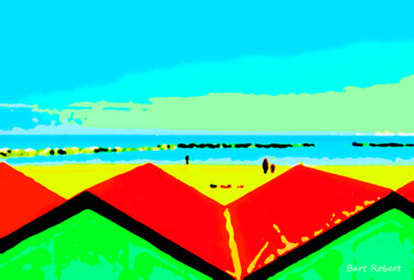 Digitale Kunst mit dem Titel "La plage" von Roberto Bartoccini, Original-Kunstwerk, Digitale Malerei