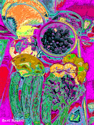 Arte digital titulada "Zucchine & more" por Roberto Bartoccini, Obra de arte original, Pintura Digital