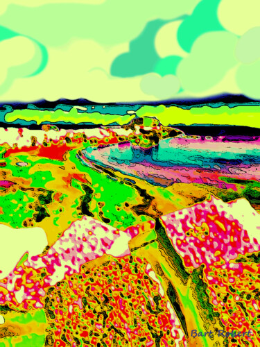 Digital Arts titled "Countryside village" by Roberto Bartoccini, Original Artwork, Digital Painting