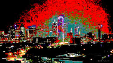 Digital Arts titled "Dallas skyline" by Roberto Bartoccini, Original Artwork, Digital Painting