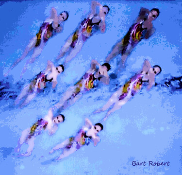 Arte digitale intitolato "Nuotatrici del sinc…" da Roberto Bartoccini, Opera d'arte originale, Pittura digitale