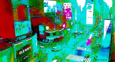 Digital Arts titled "N.Y. green street" by Roberto Bartoccini, Original Artwork, Digital Painting