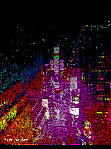 Arts numériques intitulée "Night in New York" par Roberto Bartoccini, Œuvre d'art originale, Peinture numérique