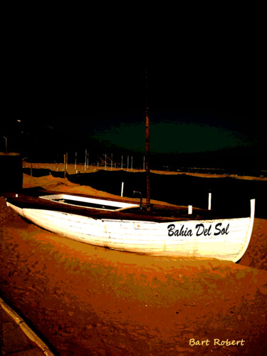 Arte digitale intitolato "Notte in spiaggia" da Roberto Bartoccini, Opera d'arte originale, Pittura digitale