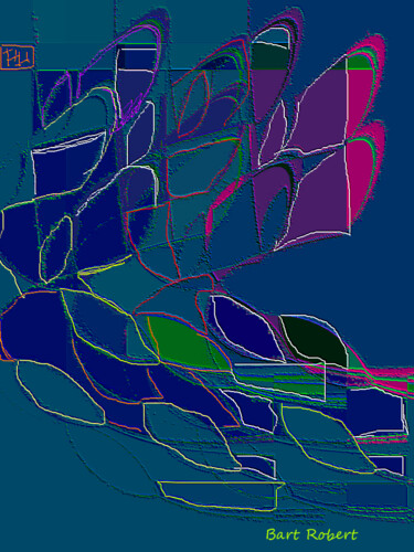 Digitale Kunst mit dem Titel "Graffito green" von Roberto Bartoccini, Original-Kunstwerk, Digitale Malerei