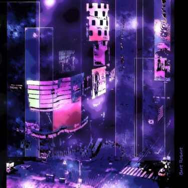 Digitale Kunst mit dem Titel "Times Square night" von Roberto Bartoccini, Original-Kunstwerk, Digitale Malerei