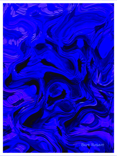 Digitale Kunst mit dem Titel "blu astra" von Roberto Bartoccini, Original-Kunstwerk, Digitale Malerei