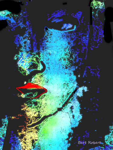 Digital Arts titled "La bouche rouge" by Roberto Bartoccini, Original Artwork, Digital Painting