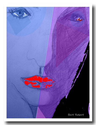 Digital Arts titled "Elle le visage" by Roberto Bartoccini, Original Artwork, Digital Painting