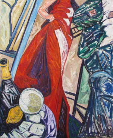 Peinture intitulée "Brindisi Glamour" par Roberto Bertani, Œuvre d'art originale, Huile