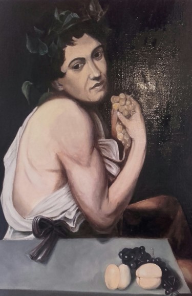 Schilderij getiteld "Bacchus malade" door Pasqualon Sebastien, Origineel Kunstwerk, Olie