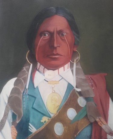 Peinture intitulée "Apache" par Pasqualon Sebastien, Œuvre d'art originale, Huile