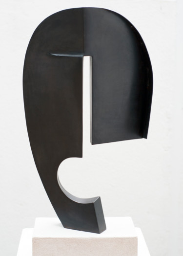 Sculptuur getiteld "African head" door Roberto Canduela, Origineel Kunstwerk, Metalen