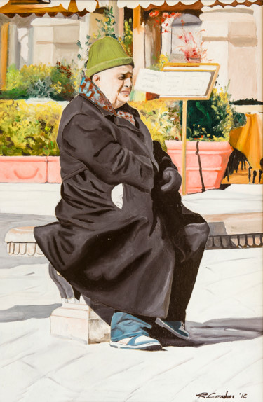 Pittura intitolato "personaggio-40x60.j…" da Roberto Carradori, Opera d'arte originale