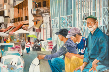 Pittura intitolato "mercato-a-catania-4…" da Roberto Carradori, Opera d'arte originale