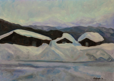 Pittura intitolato "nevicata.jpg" da Roberto Carradori, Opera d'arte originale