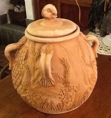 Scultura intitolato "Vaso maiolica lavor…" da Roby, Opera d'arte originale, Terracotta