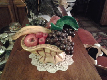 Sculpture titled "vassoio frutta in m…" by Roby, Original Artwork, Ceramics