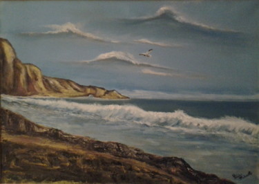 Painting titled "il silenzio del mare" by Roby, Original Artwork, Oil